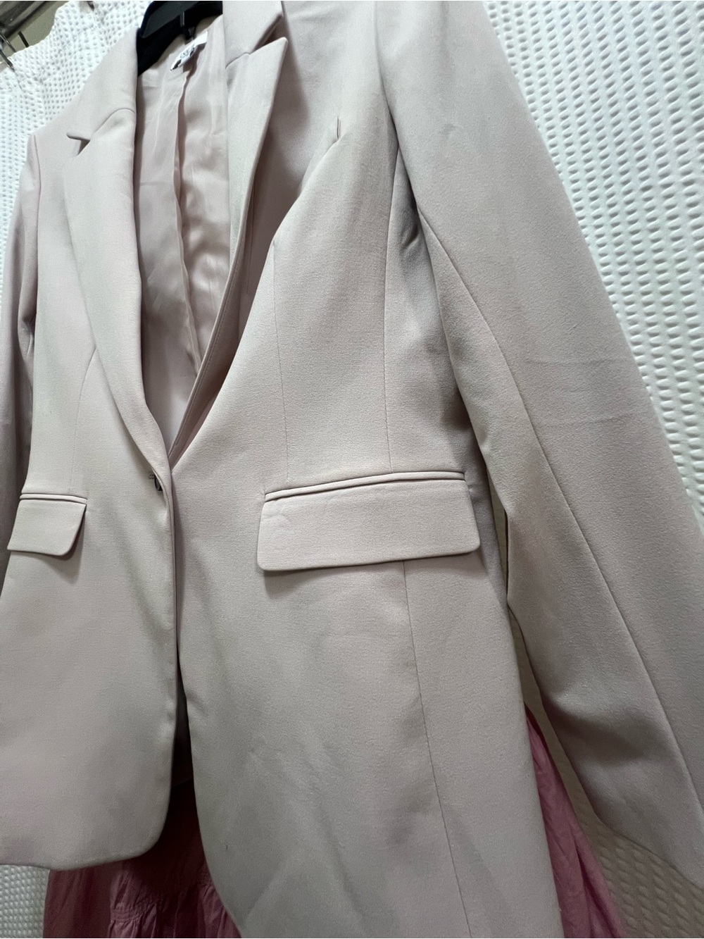 Bar III Pink Blazer Size 12 Tailored Stretch Workwear Career Chic Jacket - Picture 12 of 12